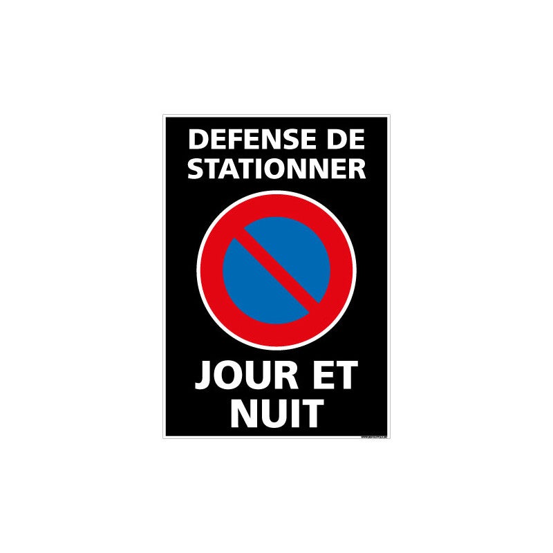 Aua Signaletique Parkverbotsschild – „Defense De Stationner Sur Les Trottoirs“, 330 Mm, PVC 1,5 Mm Oder Alu-Dibond