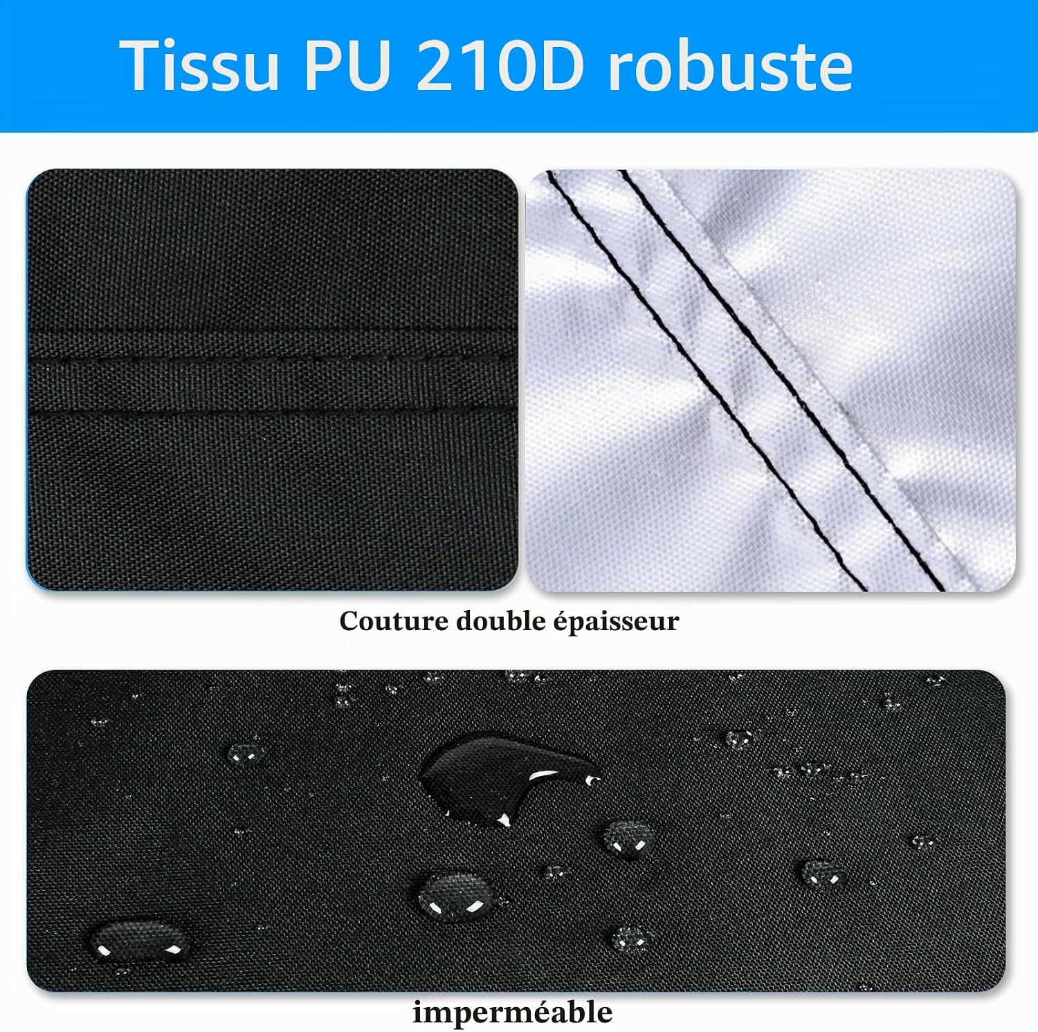Bâche de Piscine Rectangulaire 230 x 160 cm pour Piscines 2.20 x 1.50 m Pool Cover Facile à Installer Bâche de Couverture - 6