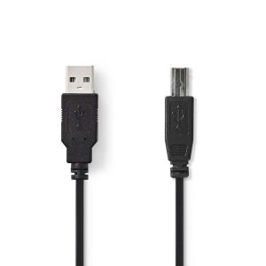 Nedis Cavo USB 2.0 Da Maschio A Maschio 3 Metri - Collegamento Diretto Tra Computer E Dispositivi, Nero, Connettori Placcati Nichel - 2