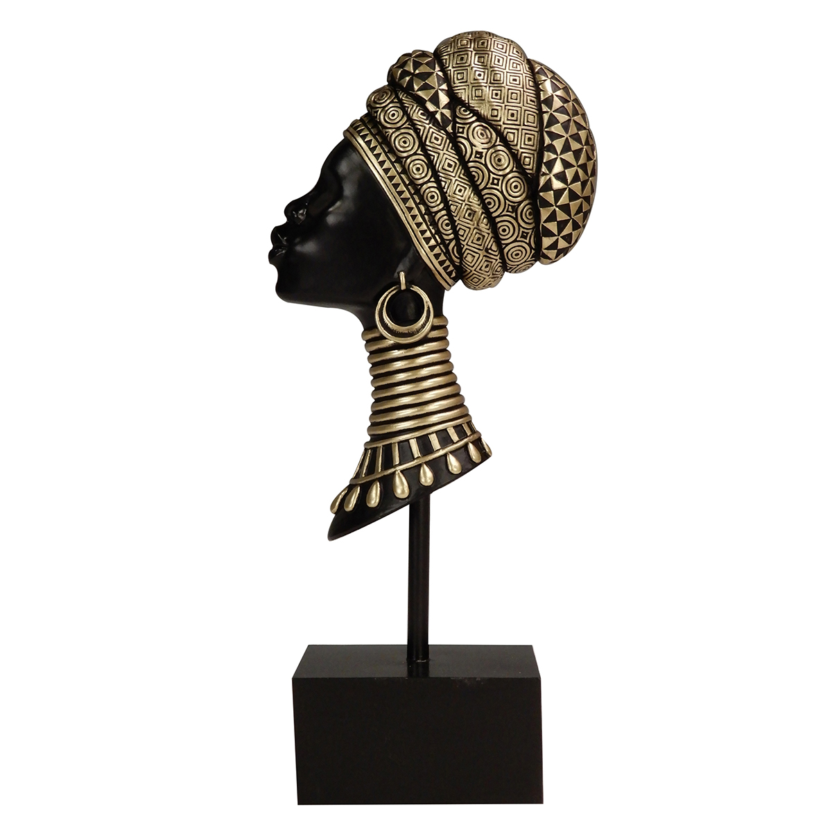 Origen home decor - cabeza africana figuras | africanas y elefantes marrón - 28x6x13 cm