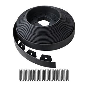 VOUNOT Bordo Giardino Flessibile Con Picchetti, Bordi Aiuole Bordura Pe 20m Marrone 81113342
