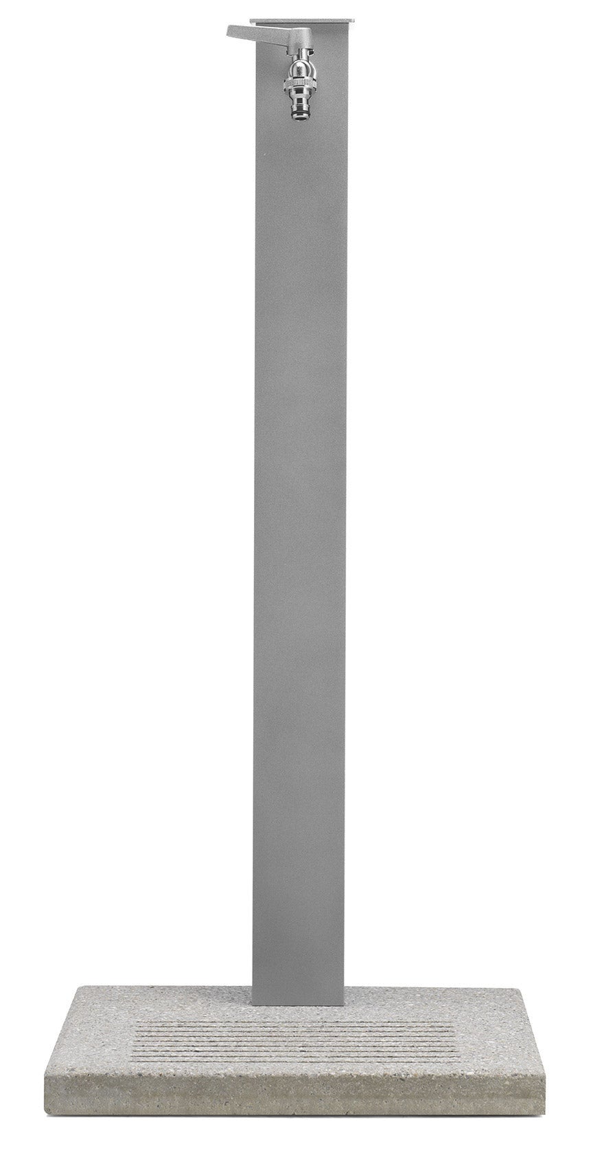 Belfer Fontaine de jardin en colonne en acier/aluminium - socle en ciment, Aluminium, résistante pour extérieur - 100% Made in Italy - 7