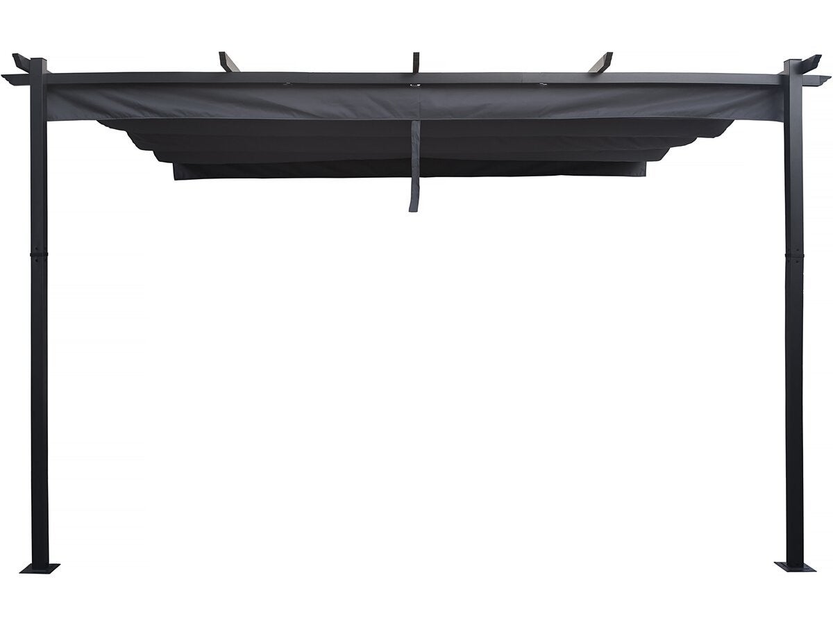 Pergola aluminiowa ze składanym dachem - 3 x 4 m - Szary