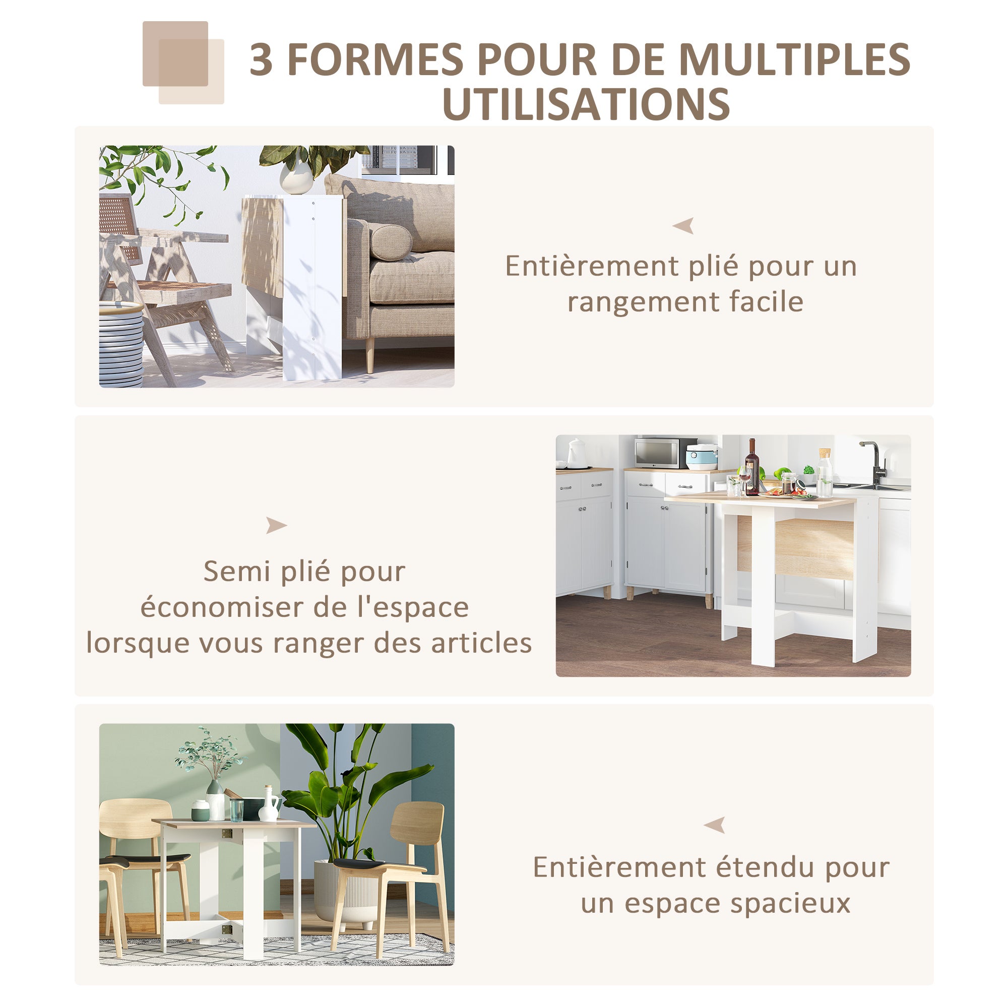 table de cuisine Bois HOMCOM - 5