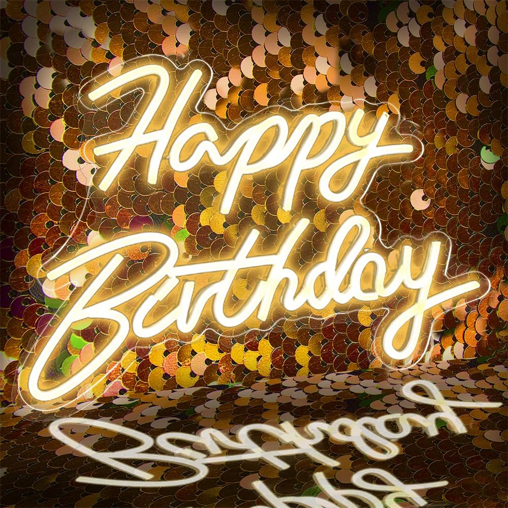Panneau Lumineux « Joyeux Anniversaire » Au Néon, Alimenté Par USB, LED à Luminosité Réglable, Pour Décoration De Fête D'anniversaire, 42 X 31 Cm | Leroy Merlin