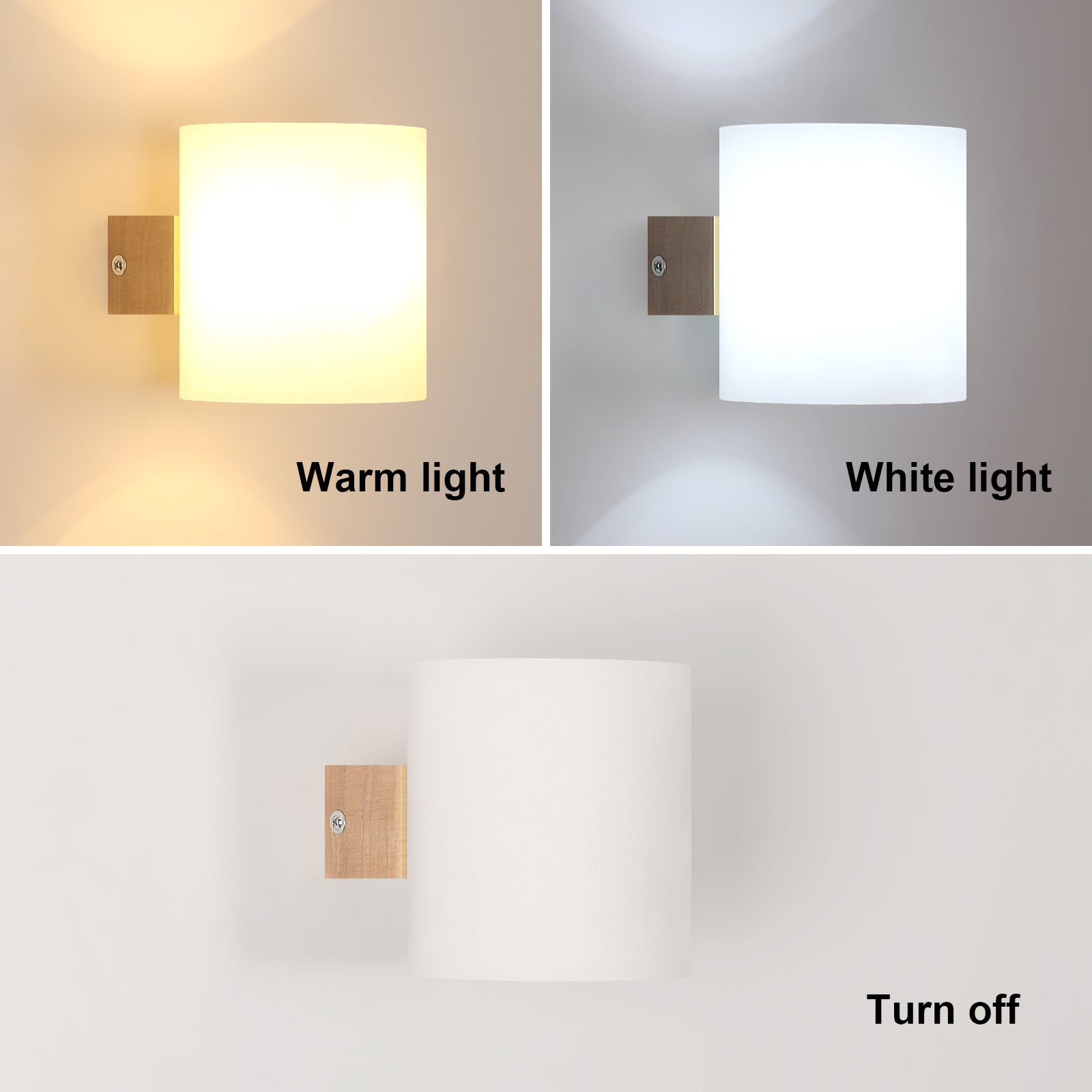 Aplique de pared para interior,lámpara de pared vintage de madera E27,pantalla de vidrio,ideal para dormitorio,sala de estar,escalera de madera - 6