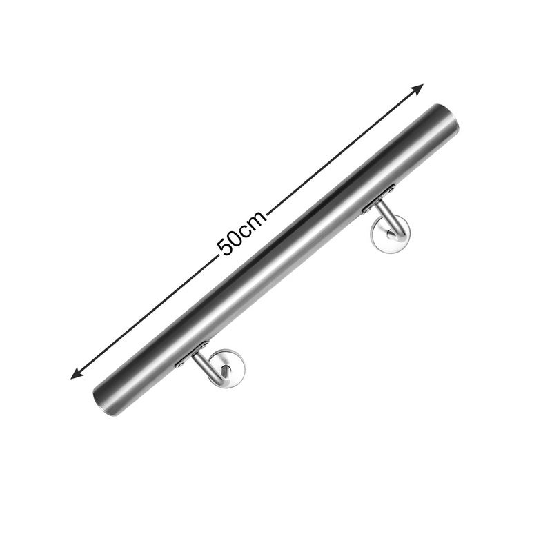 Rampe Escalier 2 Supports Muraux , Main courante Rampe d’escalier acier 304 inoxydable, intérieur&extérieur, 50cm - 2