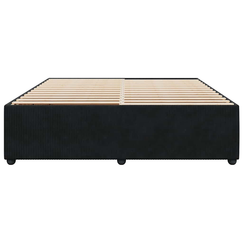 Cadre de lit sans matelas noir 200 x 200 cm en velours - 4