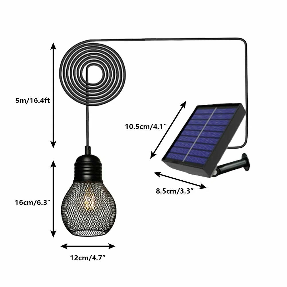 Lampada Solare Sospensione IP65 - Impermeabile Con Telecomando Per Esterni - Foto 7