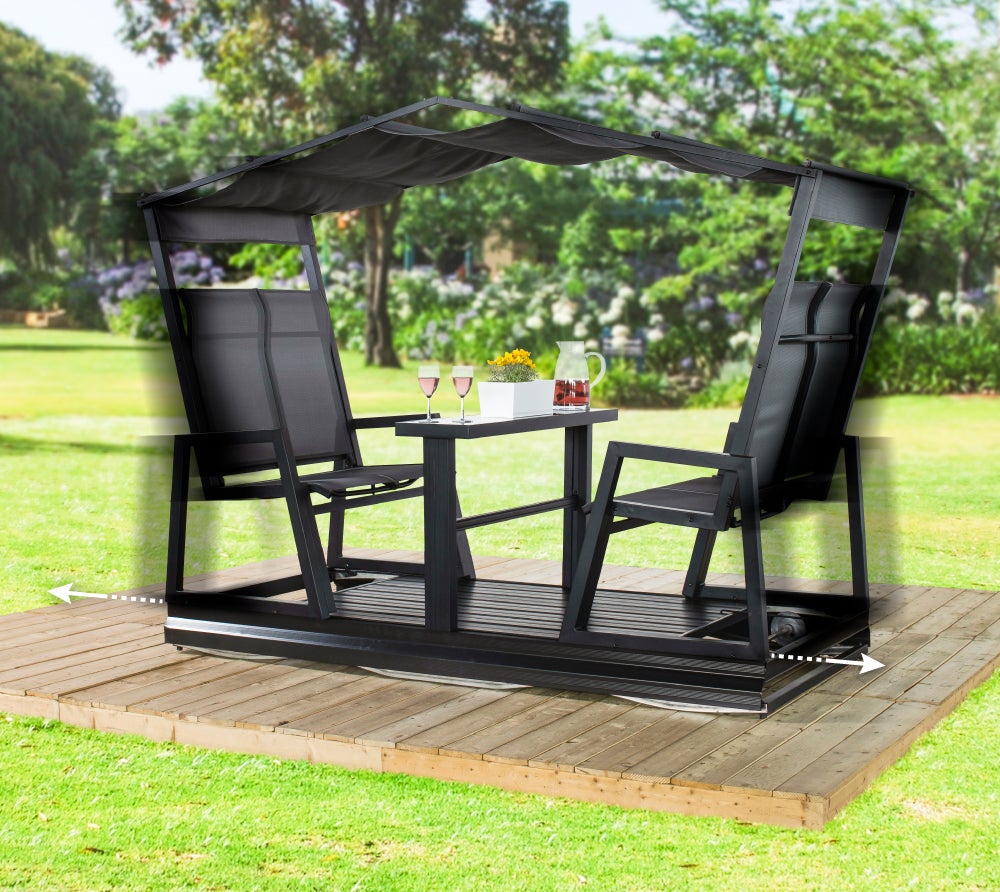 Sojag Aluminium Balançoire de jardin Carleton | pour 4 personnes | Noir | 223x112x192 cm - 3