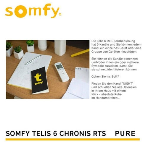 Somfy - Télécommande Telis 6 Chronis RTS Pure - Avec Programmation horaire - 7