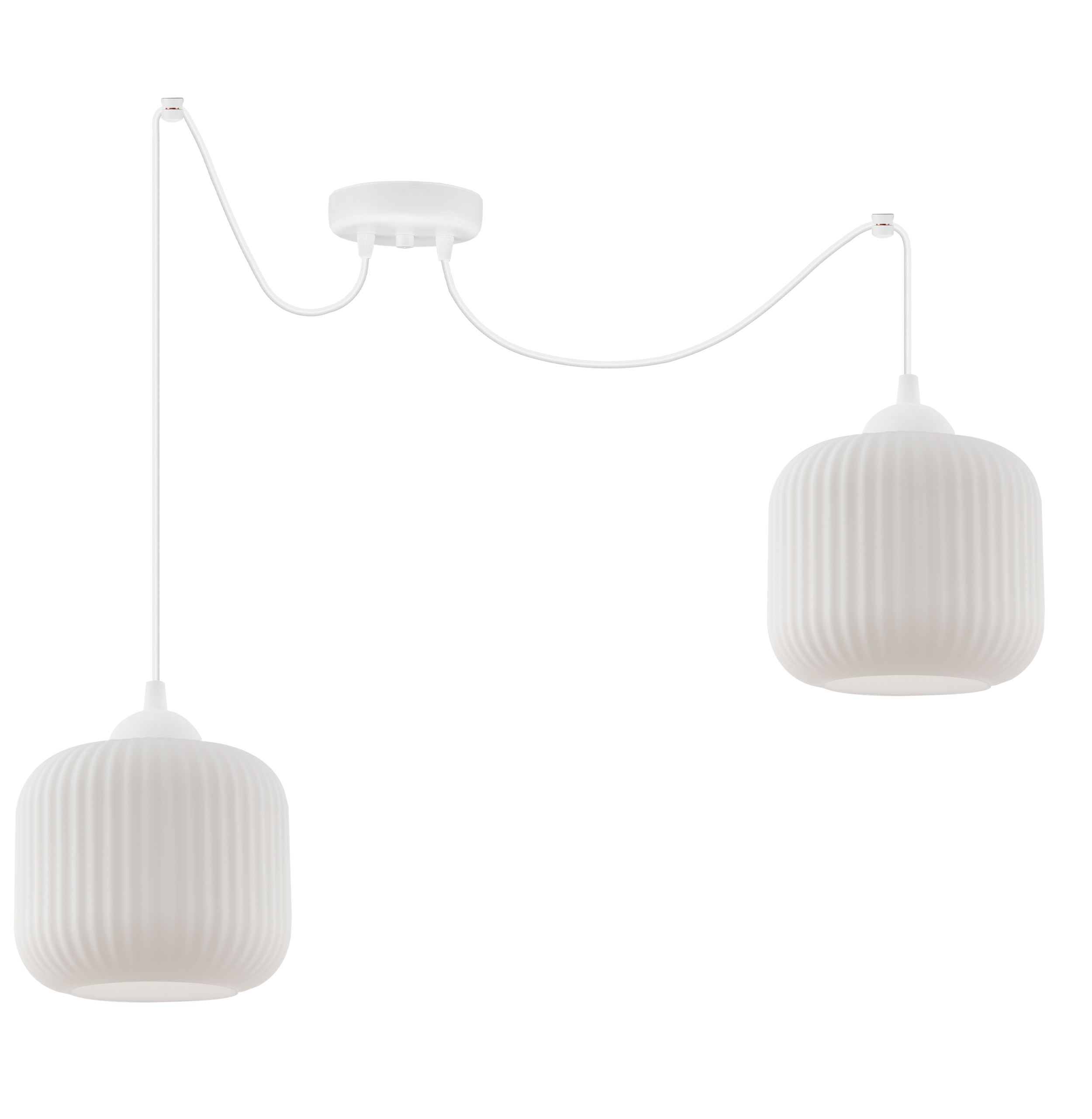 Lampa sufitowa wisząca Riffle Pająk loft 2xE27 klosz walec biały Light Home LH