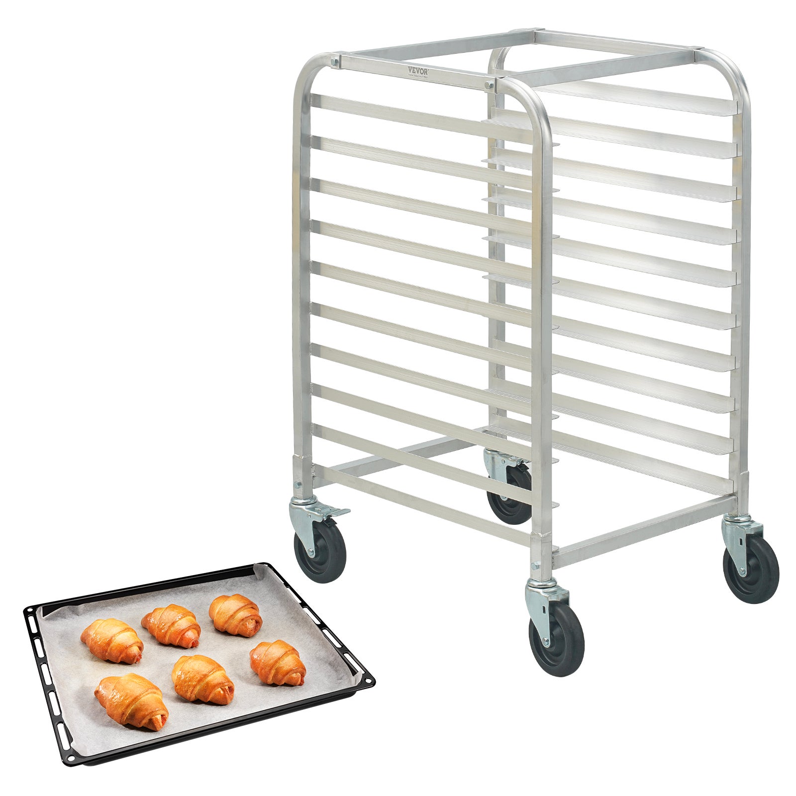 10-poziomowy komercyjny stojak na pieczywo kuchenne, aluminiowe bułki piekarnicze VEVOR