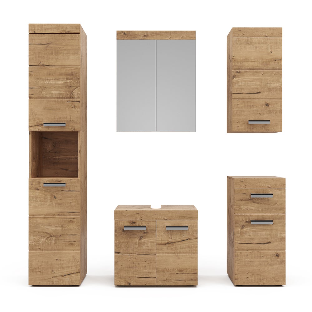 Vicco Zestaw mebli łazienkowych Luna, Oak Wotan, 5 części
