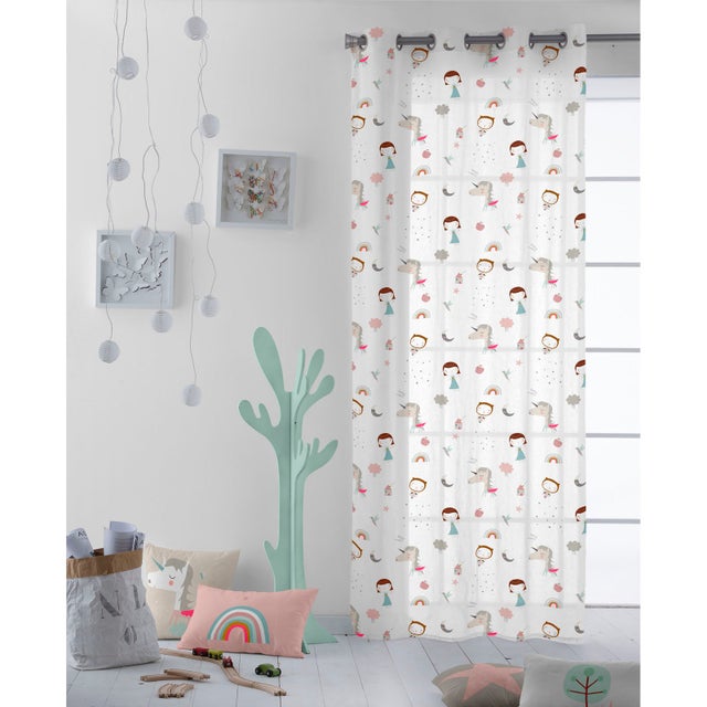 Tenda Unicorno Per Bambina - Rosa E Arcobaleno, 86x203 Cm, Privacy E Decorazione - Foto 8