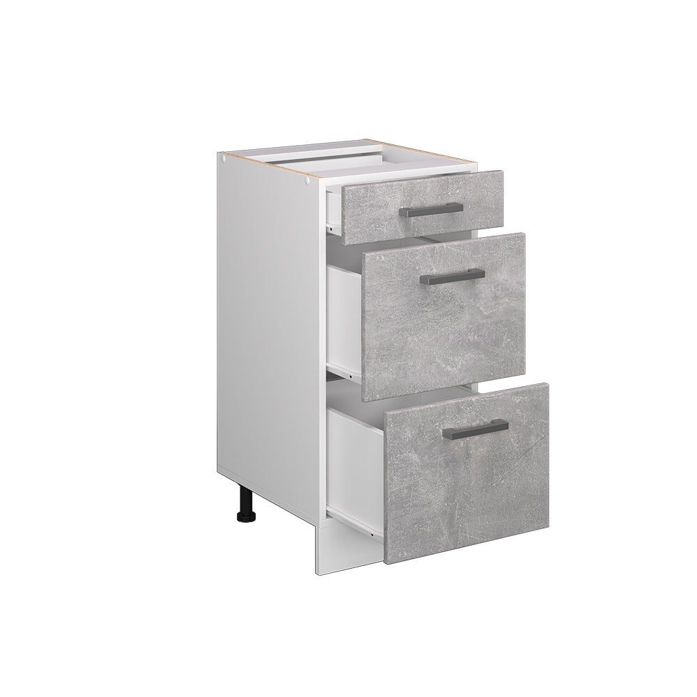 Vicco Meuble cuisine R-Line, Béton, 40cm avec tiroirs, sans PT - 4