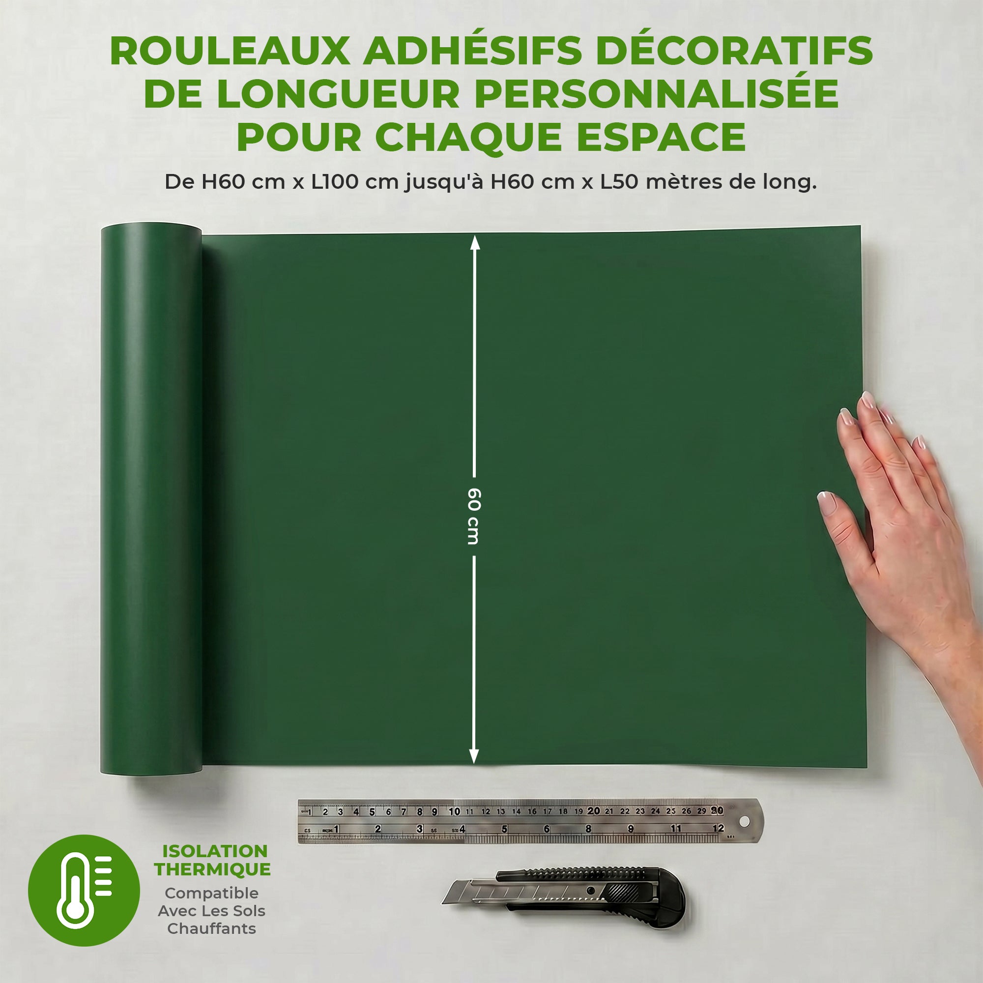 Rollo adhesivo por metros - 40 colores disponibles - adhesivo de pared - revestimiento sticker mural decorativo - 60cmx3m - 7