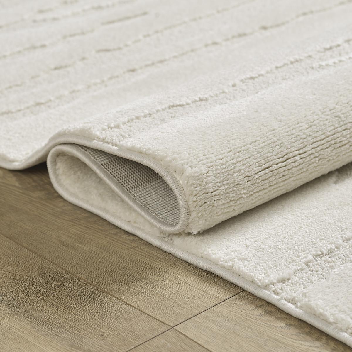 tapis salon 160x230 tissé crème rectangle motif simple LYN9 CERVAG - 3