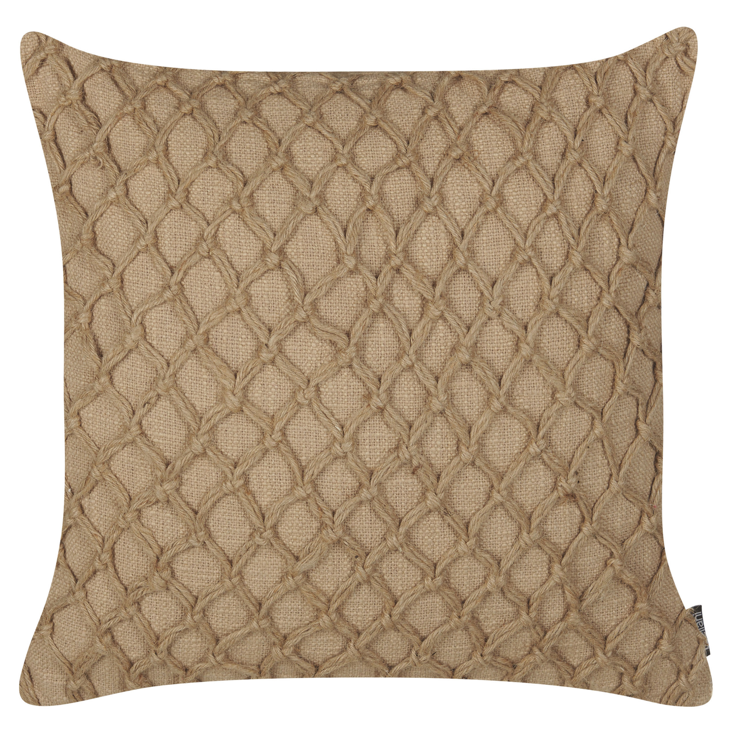 Beliani conjunto de 2 cojines decorativos collomia bouclé 45 x 45 cm beige patrón geométrico