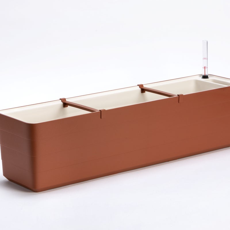 Skrzynka balkonowa BERBERIS Rim Kowalczyk 80 cm terakota z uchwytami 1 kpl