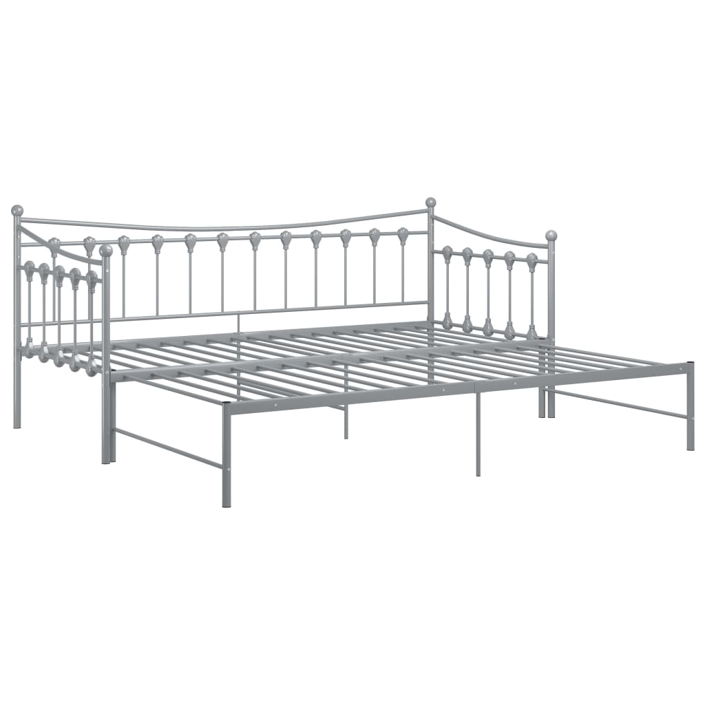 Maison Exclusive - Cadre de canapé-lit extensible sans matelas gris métal 90x200cm - 4