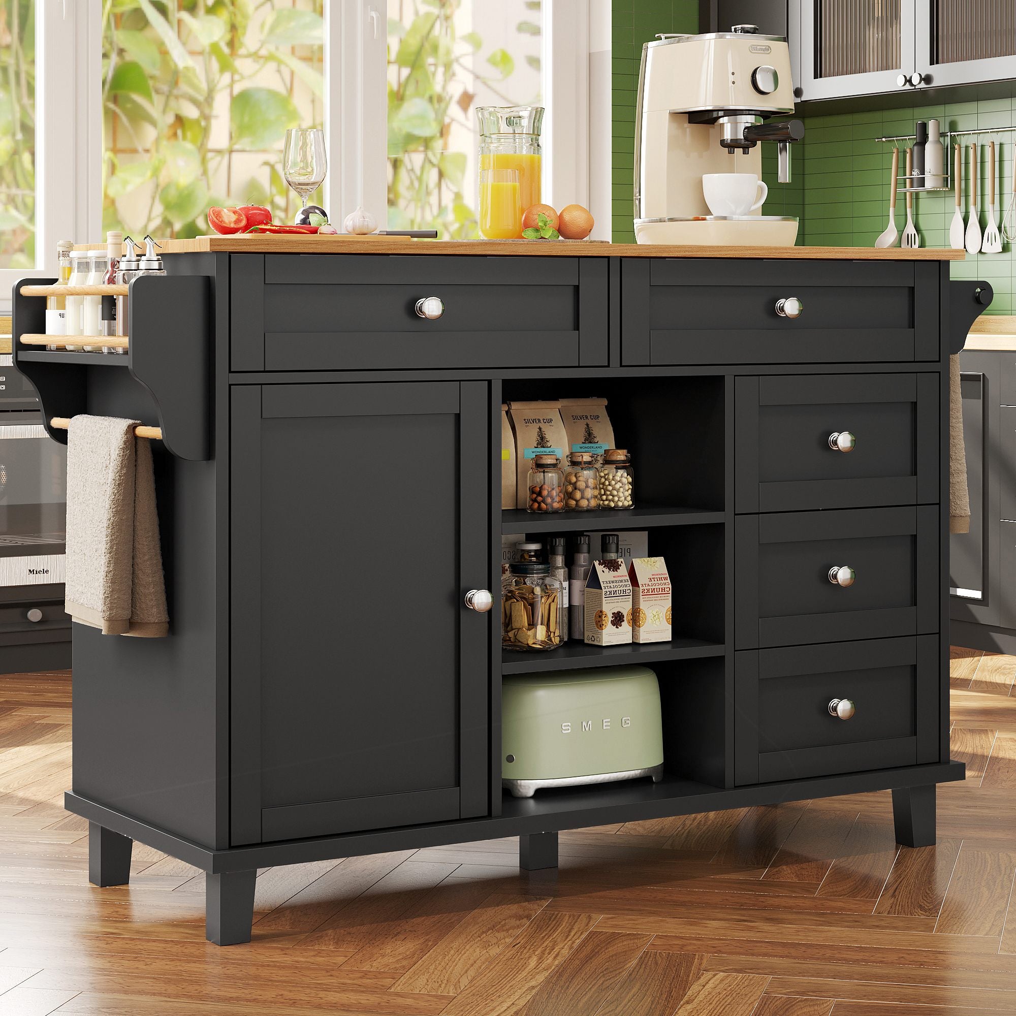 Chariot à Roulettes Étroite 5 Niveaux Klihome - Étagère Rangement Cuisine Et Salle De Bain 39x20,5x107,5cm Gris Desserte Salle De Bain Roulante