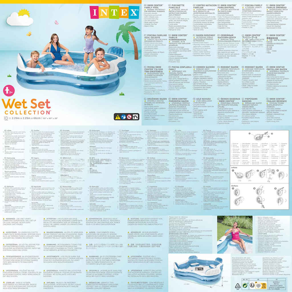 Piscina insuflável com assentos 229x229x66 cm - 990 l - 9