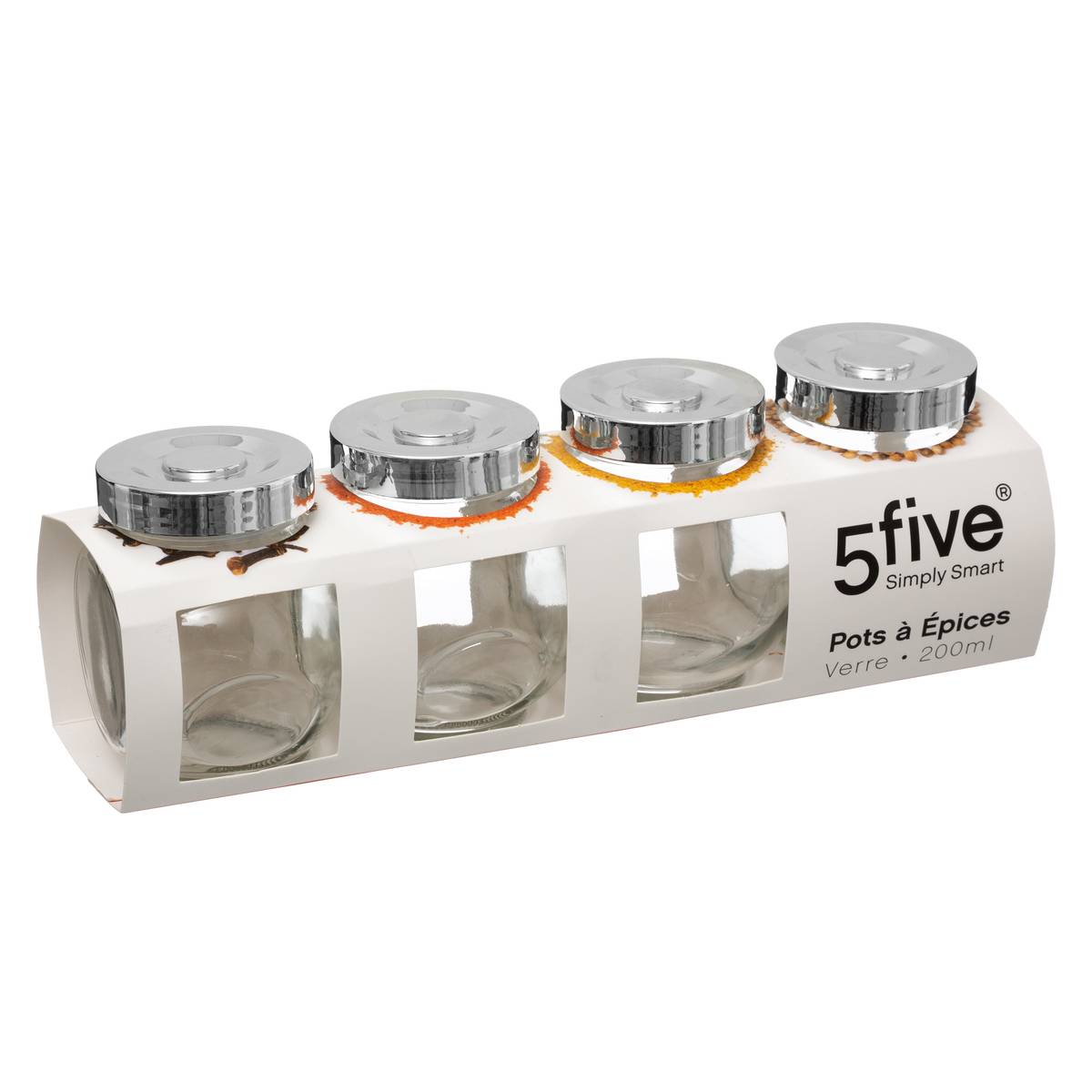 Zestaw 4 szklanych słoiczków Nixo 0,2L