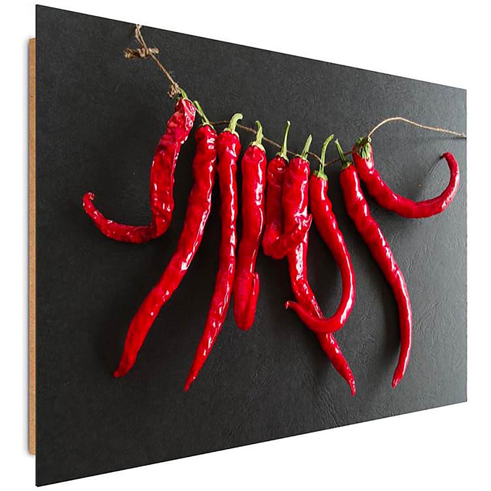 Tableau bois piments - 50 x 40 cm - 2