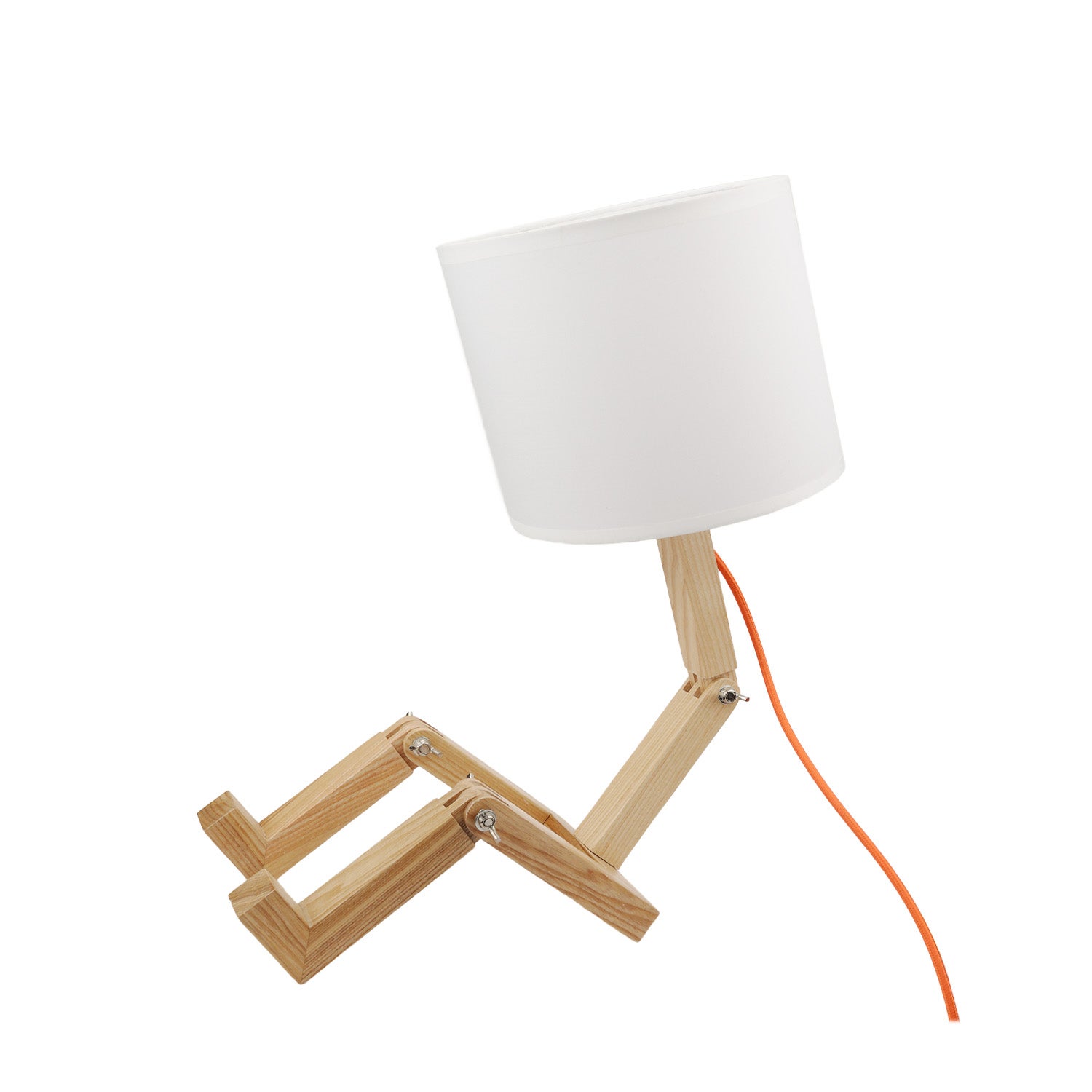 Lampada Da Tavolo In Tessuto Lino Con Paralume E27 - Stile Minimal Per Camera Da Letto, Soggiorno E Ufficio (Interruttore A Pulsante, Lampadina Esclusa) - 4