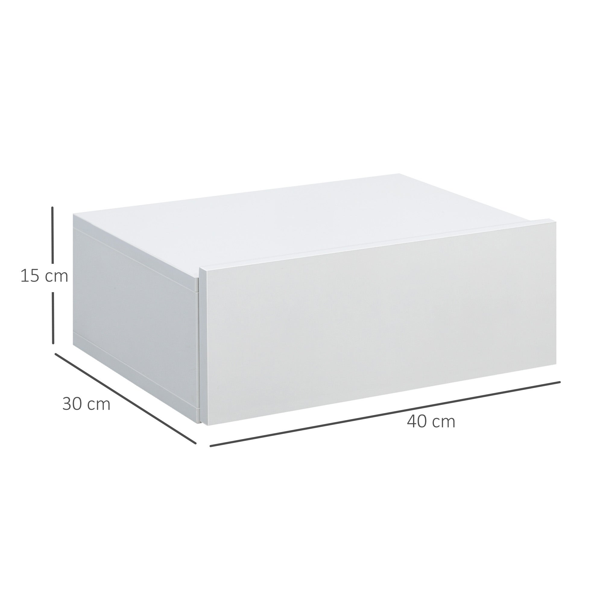 Ensemble de 2 tables de chevet suspendues avec tiroirs,en panneauxde particules,style moderne,40x30x15cm,couleur bois - 4