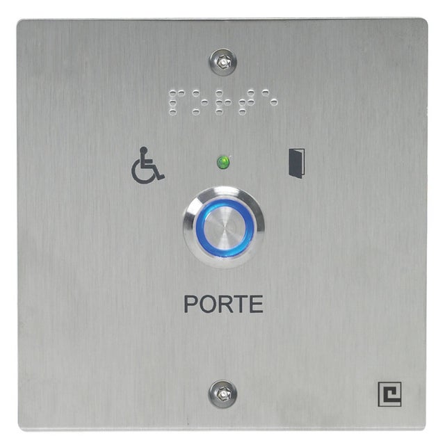 Bouton poussoir NO NF sur plaque inox loi PMR HERACLES PL80NFLH