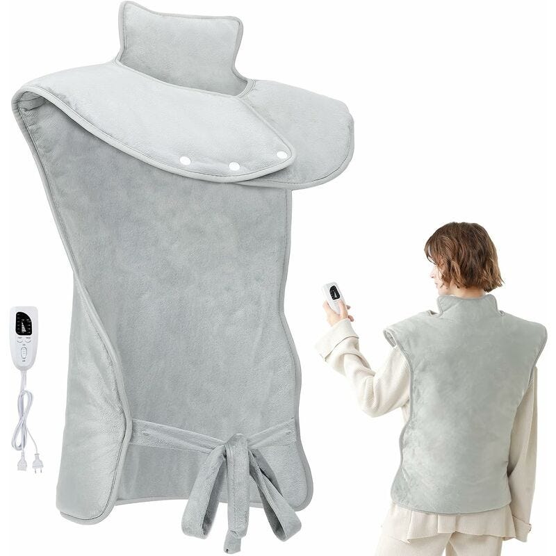 Focbeo Cuscino Riscaldante XXXL Con Spegnimento Automatico (80 X 60 Cm), Cuscino Termico Elettrico Con 6 Livelli Di Temperatura E 4 Impostazioni Di Tempo Per Schiena, Spalle, Addome, Gambe - Foto 4