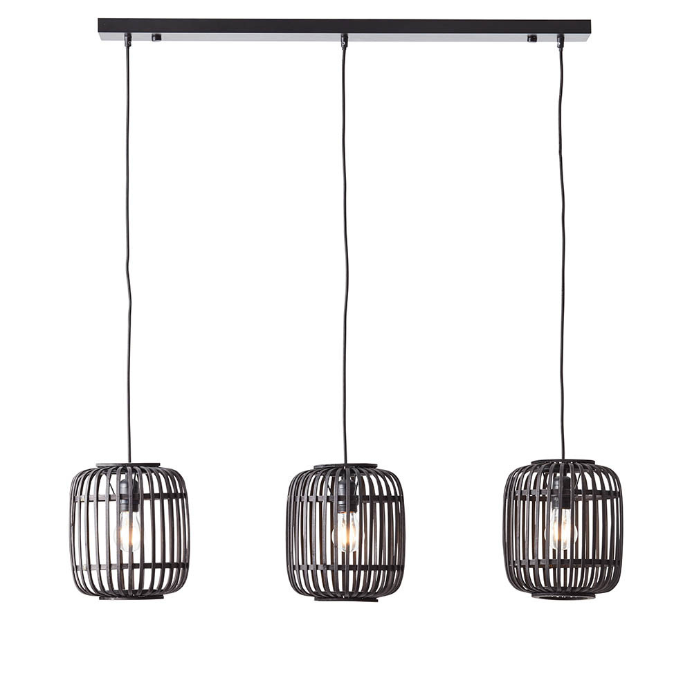 Lampa wisząca MATHIAS ciemno-brązowa 3xE27x20W bambus wym:148,5x101,5x22cm IP20 Endon