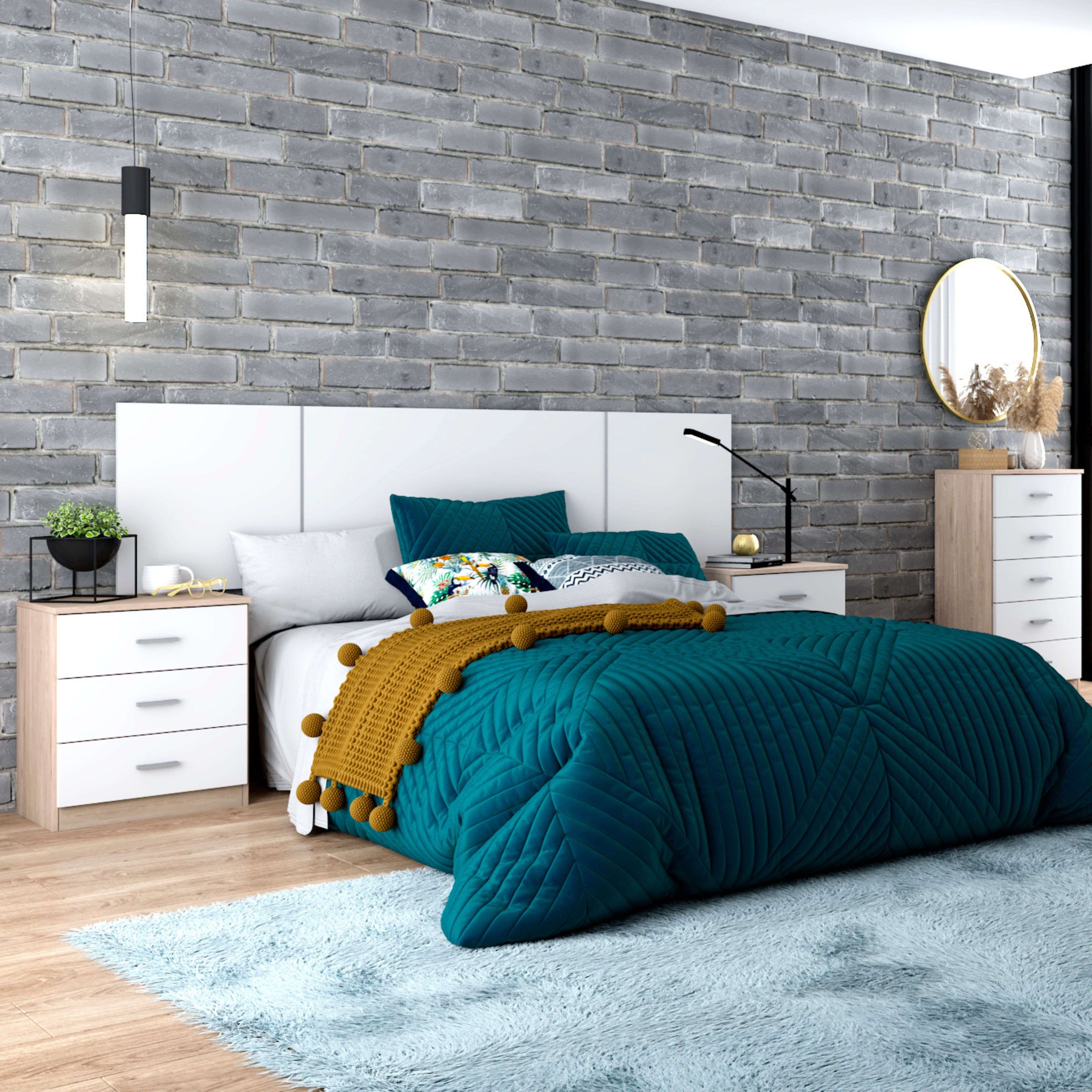 Mesita de noche tres cajones Couple Sahara - Blanco Mate - 7