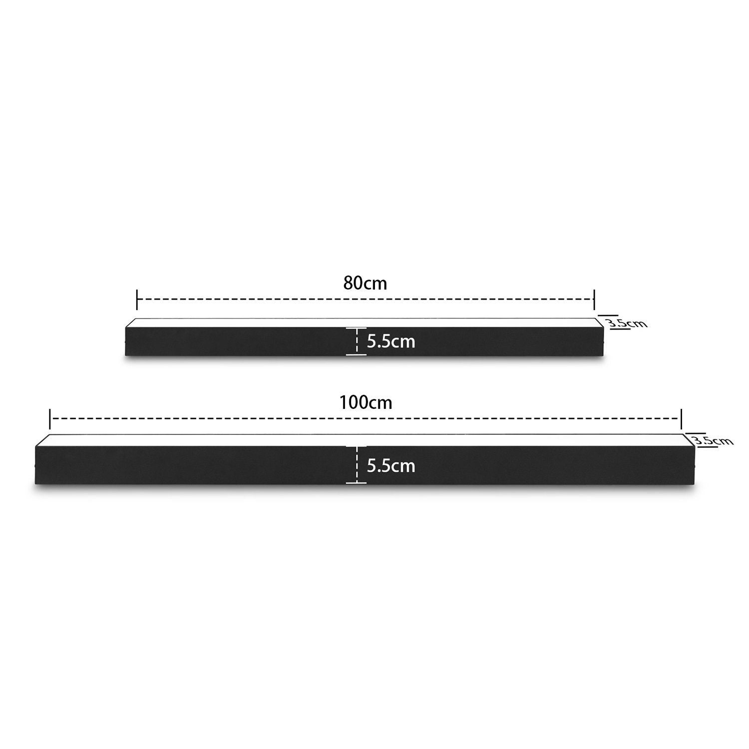 NETTLIFE Lampa sufitowa LED - 25 W Czarna lampa 80 cm Długi Panel ściemnialny z pilotem Nowoczesna do sypialni - 6