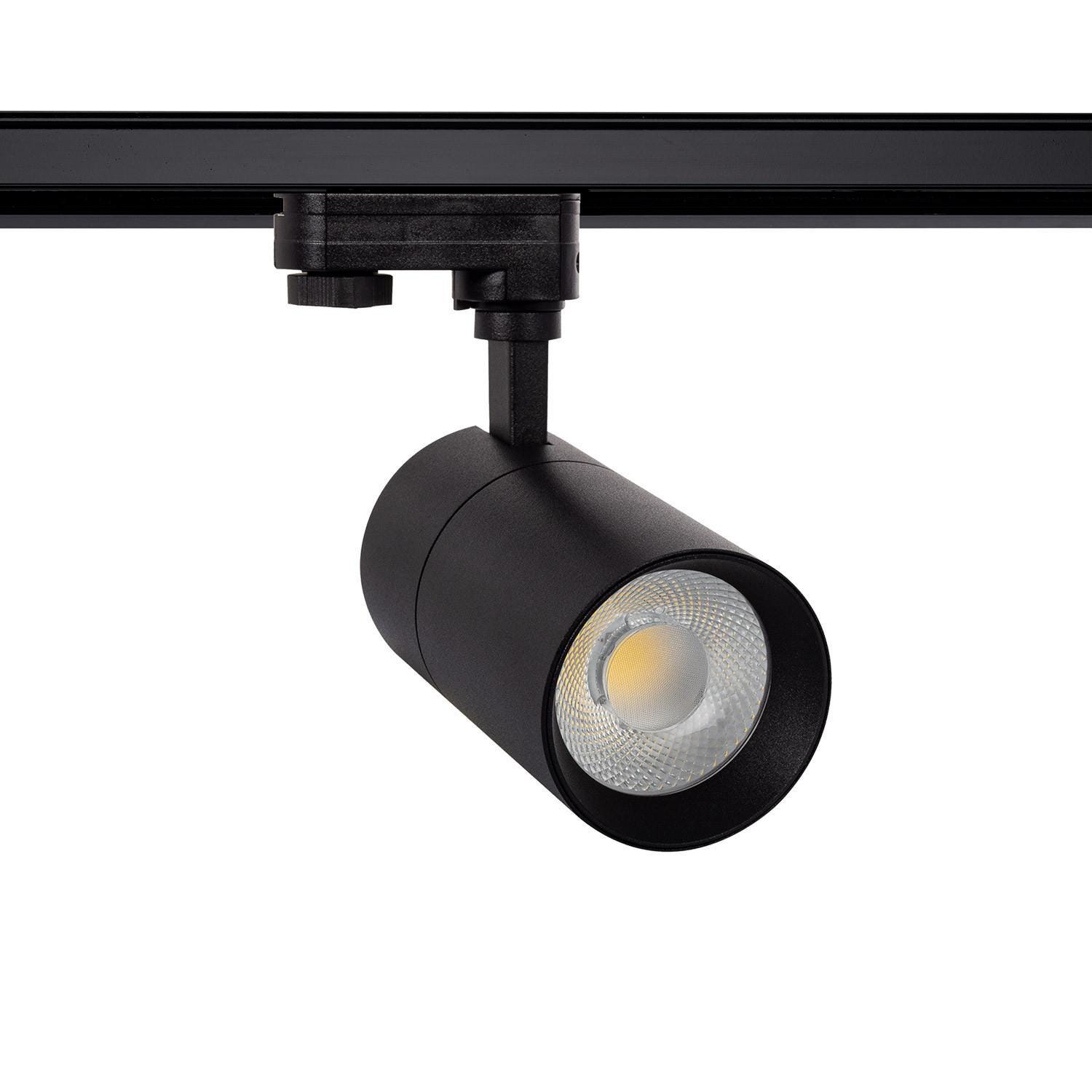 Spot LED sur Rail Triphasé 30W Dimmable Mallet Noir | 4000K Blanc ...
