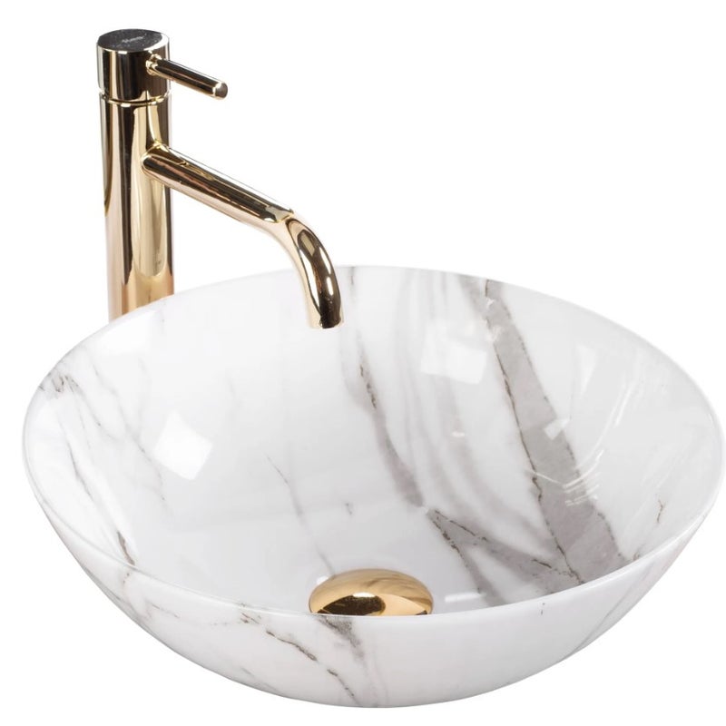 Umywalka Nablatowa Rea Stella Shiny Aiax Biały 36 X 36