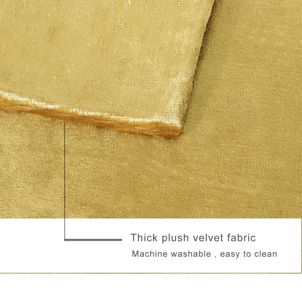 Coussin Velours Doré Luxueux 45x45cm, Housse Carrée Élégante pour Canapé et Lit - Ensemble de 2 - 4