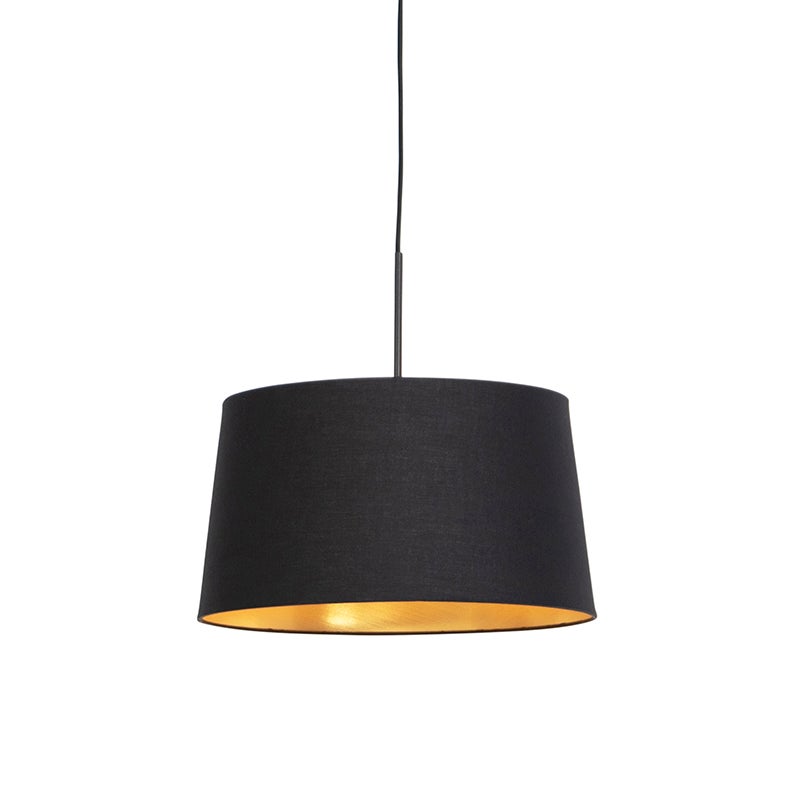Qazqa classic-antique lampa wisząca do stołu jadalnego - Combi - czarny i złoty, max. 60w, kompatybilny z żarówką LED, e27, 55cm