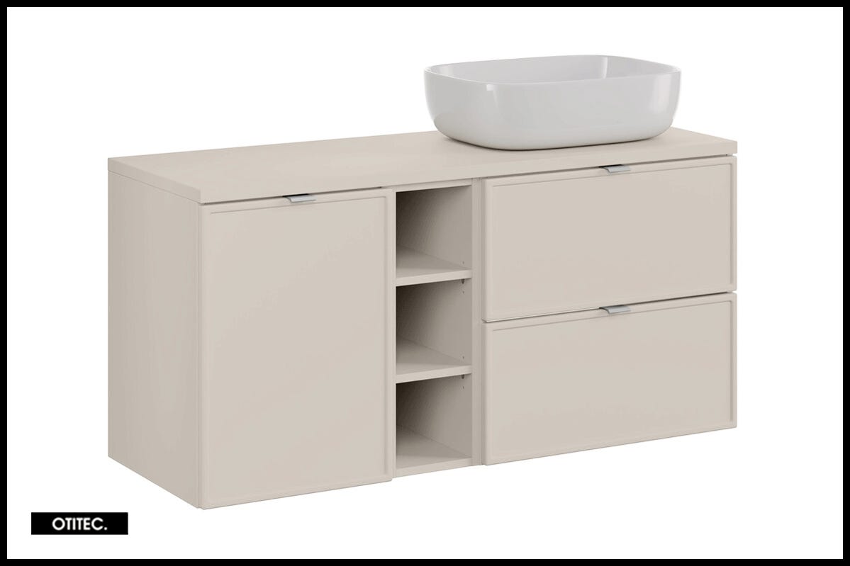 Meuble De Salle De Bain 120cm Simple Vasque - 2 Tiroirs - Blanc - Luna Meuble De Salle De Bain 120cm Simple Vasque - 2 Tiroirs - Blanc - Luna