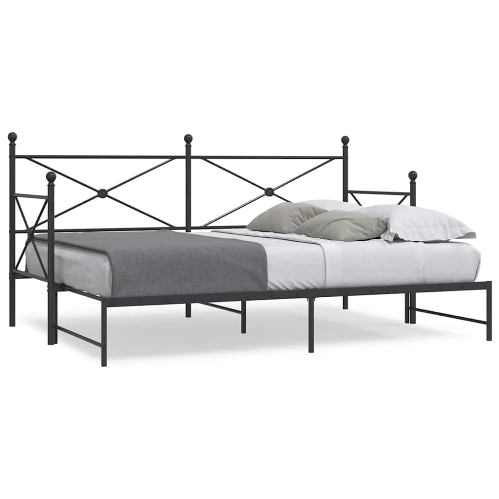 Maison exclusive - diván con nido sin colchón negro 80x200 cm acero
