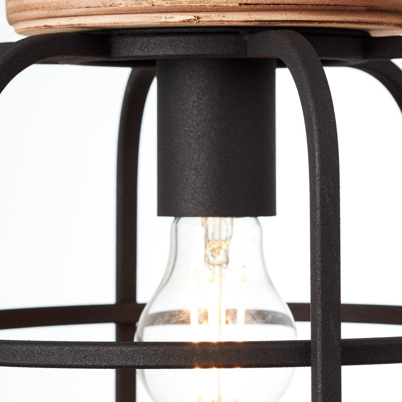 Brilliant Lampa wisząca Daintree 34cm biały/naturalny metal/drewno 1x A60, E27, 60 W, pasuje do zwykłej żarówki (brak w zestawie) - 3