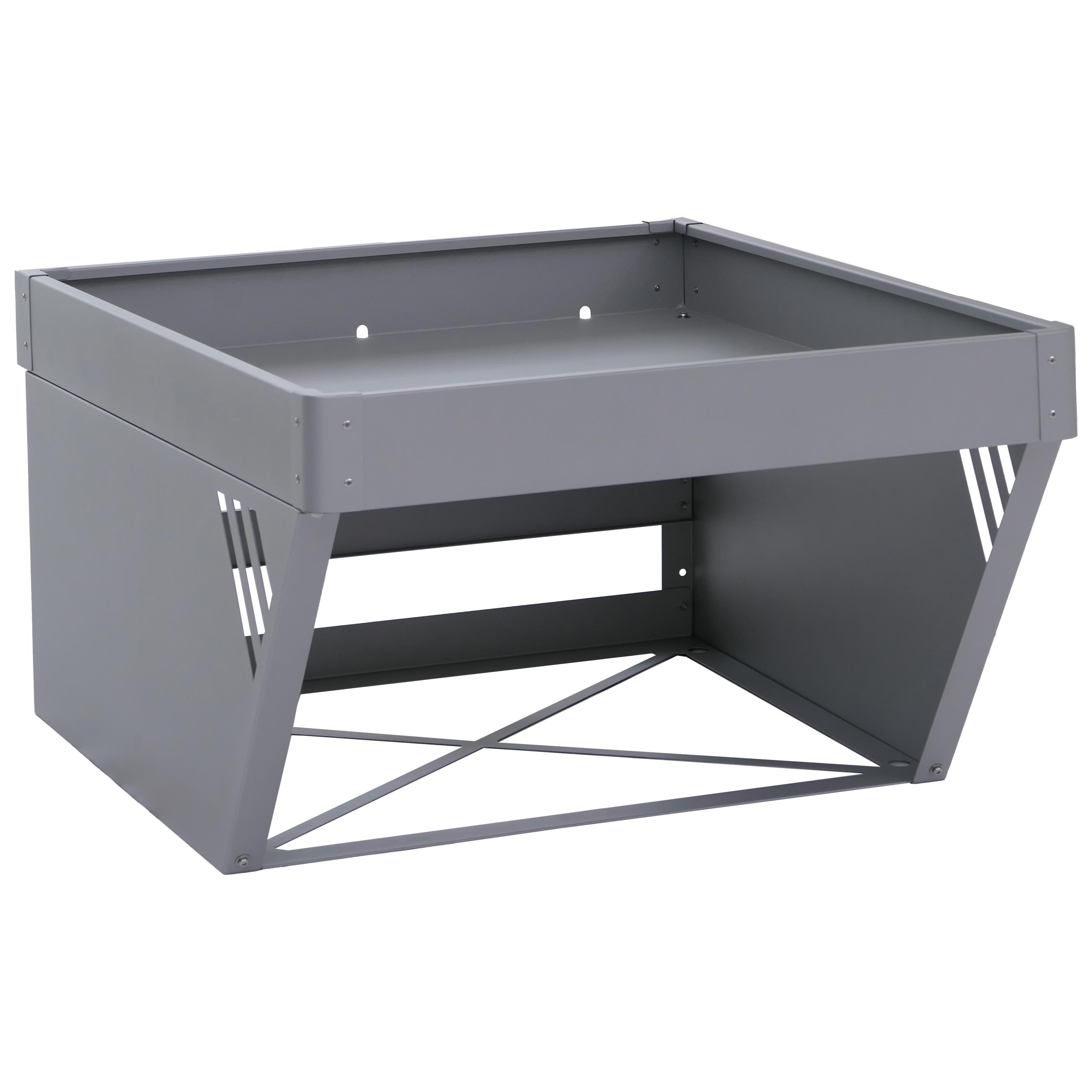 Garaż na kosiarkę automatyczną z skrzynką na rośliny HWC-P41, zadaszenie na kosiarkę metalowe 40x60x70 cm ~ szare