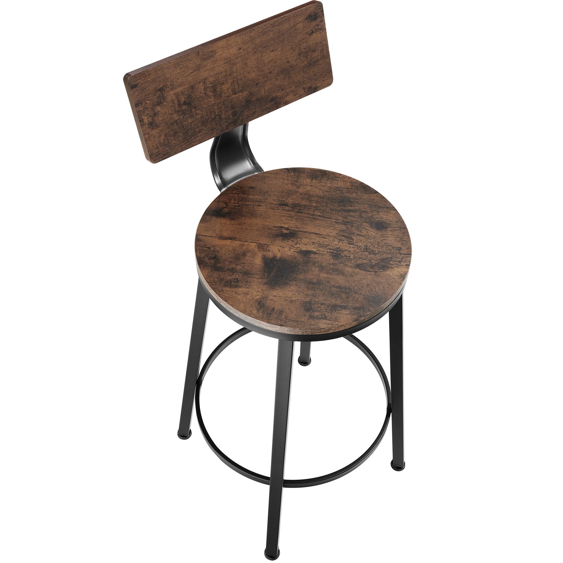 Tectake 2 tabourets de bar Poole - Bois foncé industriel, rustique - 5