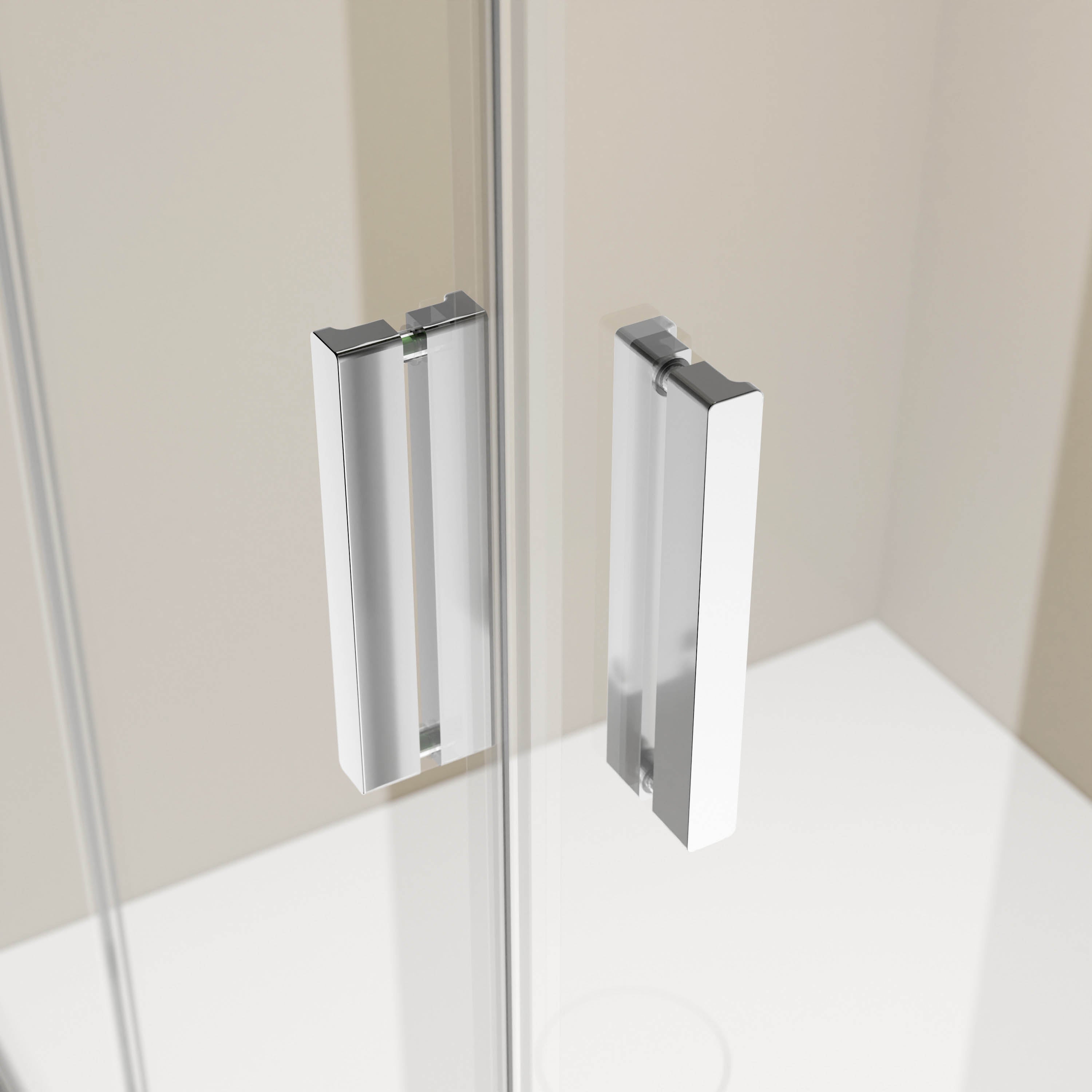 BERNSTEIN - Cabine de douche d'angle 100x100x190cm (LxPxH) verre 8mm, 2 portes pliantes, Profilé chrome - NT213 - 4