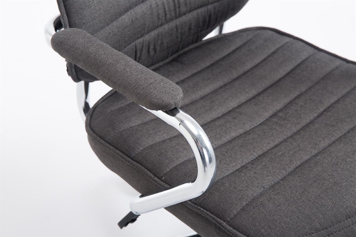 Chaise de bureau tissu Rako gris foncé - 7