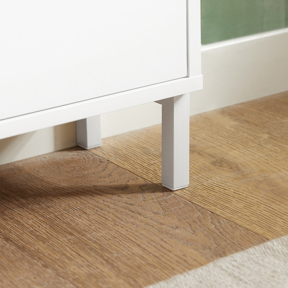 SoBuy Meuble à Chaussures Armoire à Chaussures, 4 abattants, 8 Paires, Blanc, FSR100-W - 7