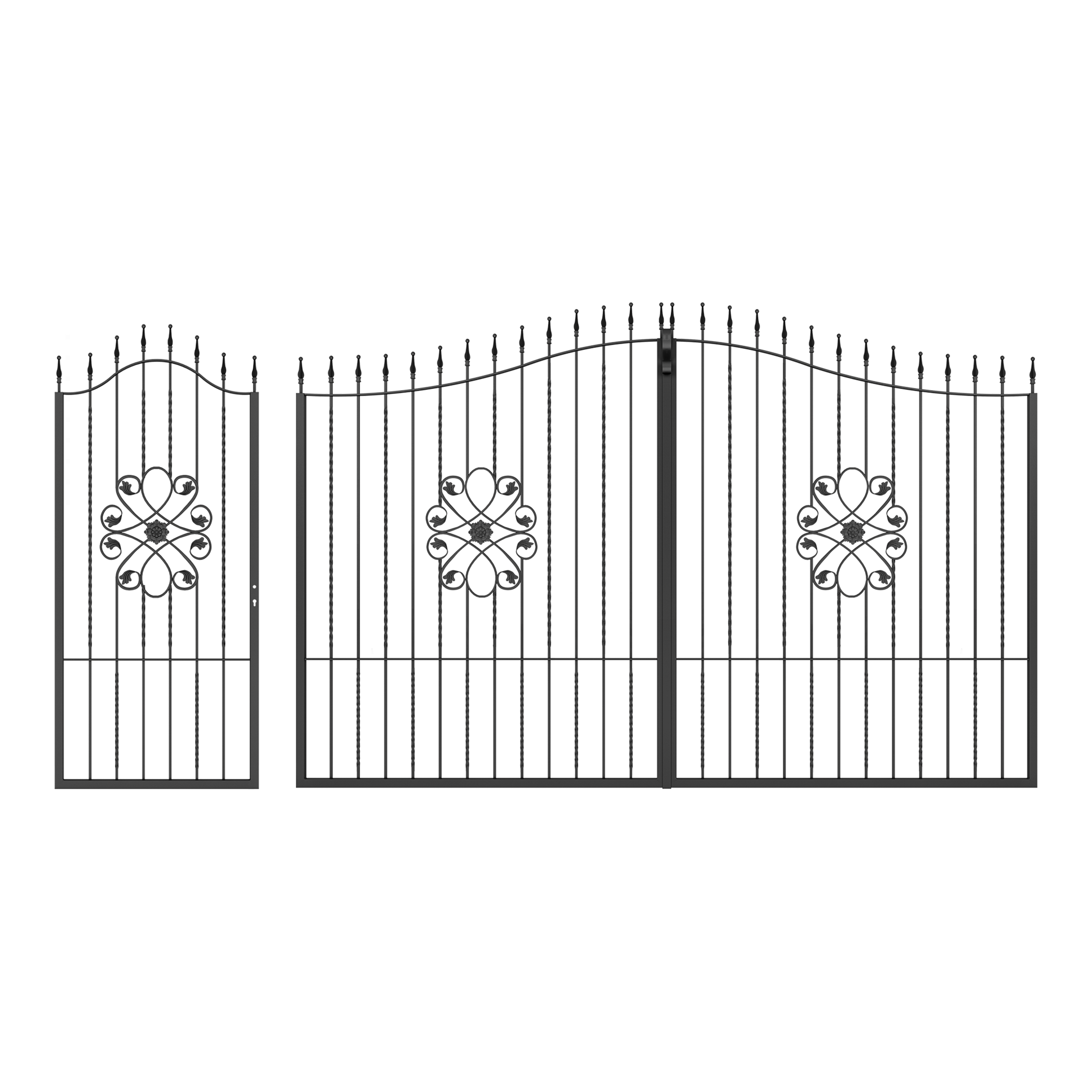 Cancelletto Esterno Cancello Giardino In Ferro Battuto Nero - Foto 4