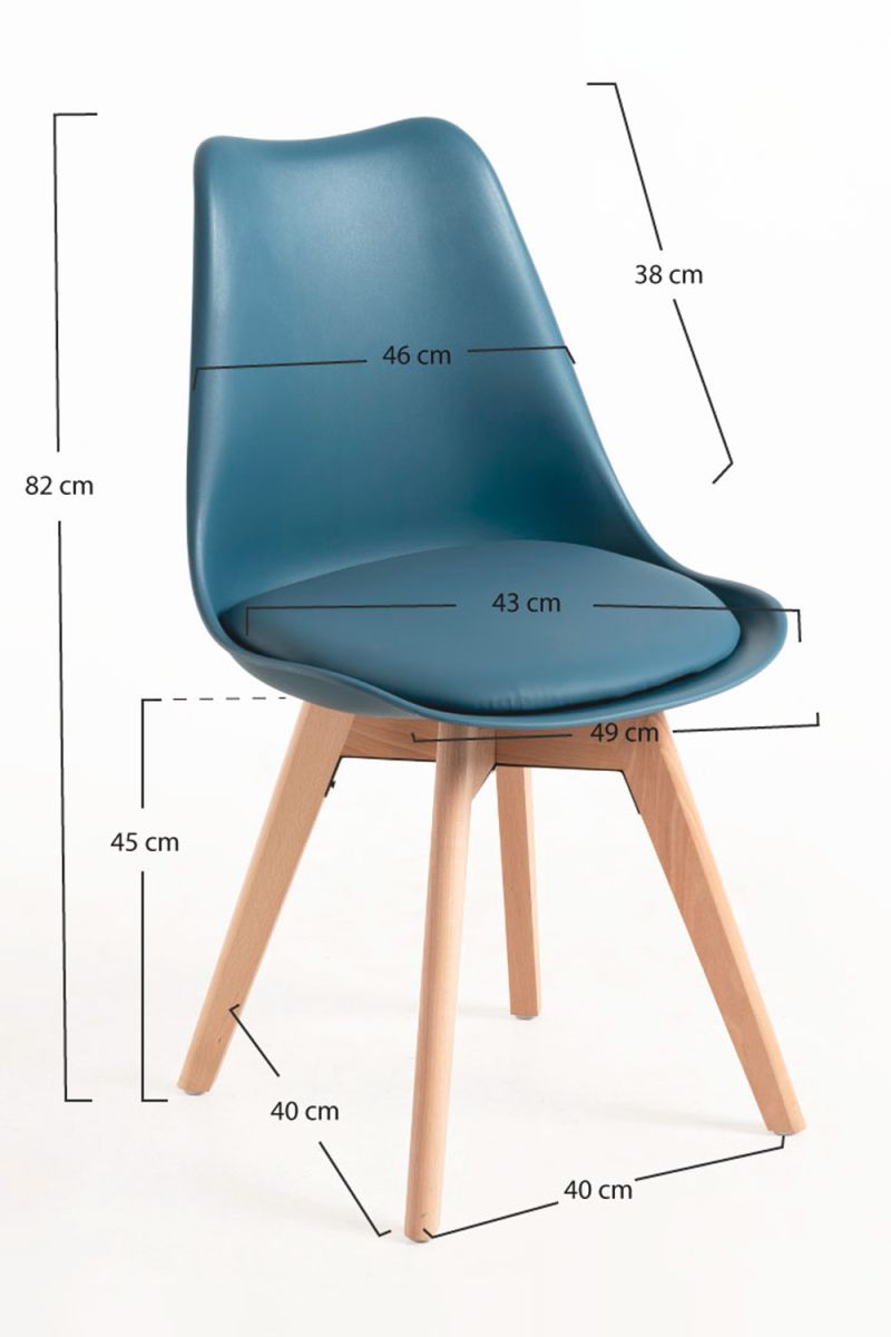 Pack 4 Sillas Synk Basic - Azul Petróleo - 3